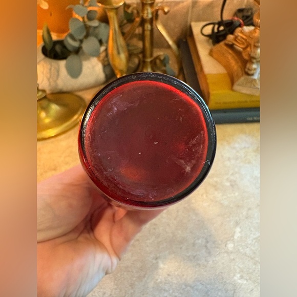 Vintage Anchor Hocking Royal Ruby Vase Pitcher Depression Glass 7.75" - Picture 7 of 11